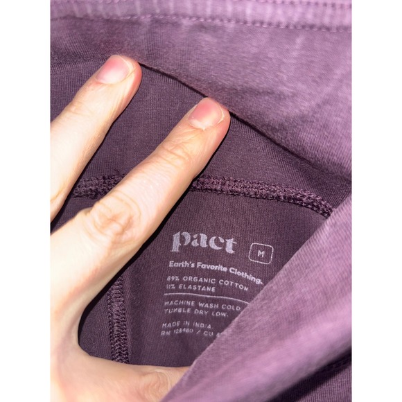 Pact Organic Cotton Leggings Women Sz M Purple Sustainable Yoga Pants Perfect - Picture 4 of 6
